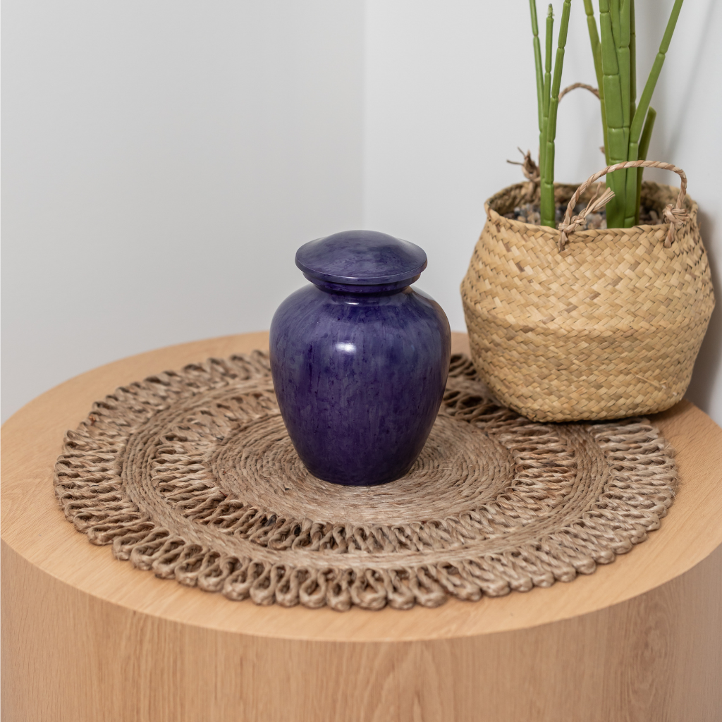 Purple Aluminium Keepsake Urn
