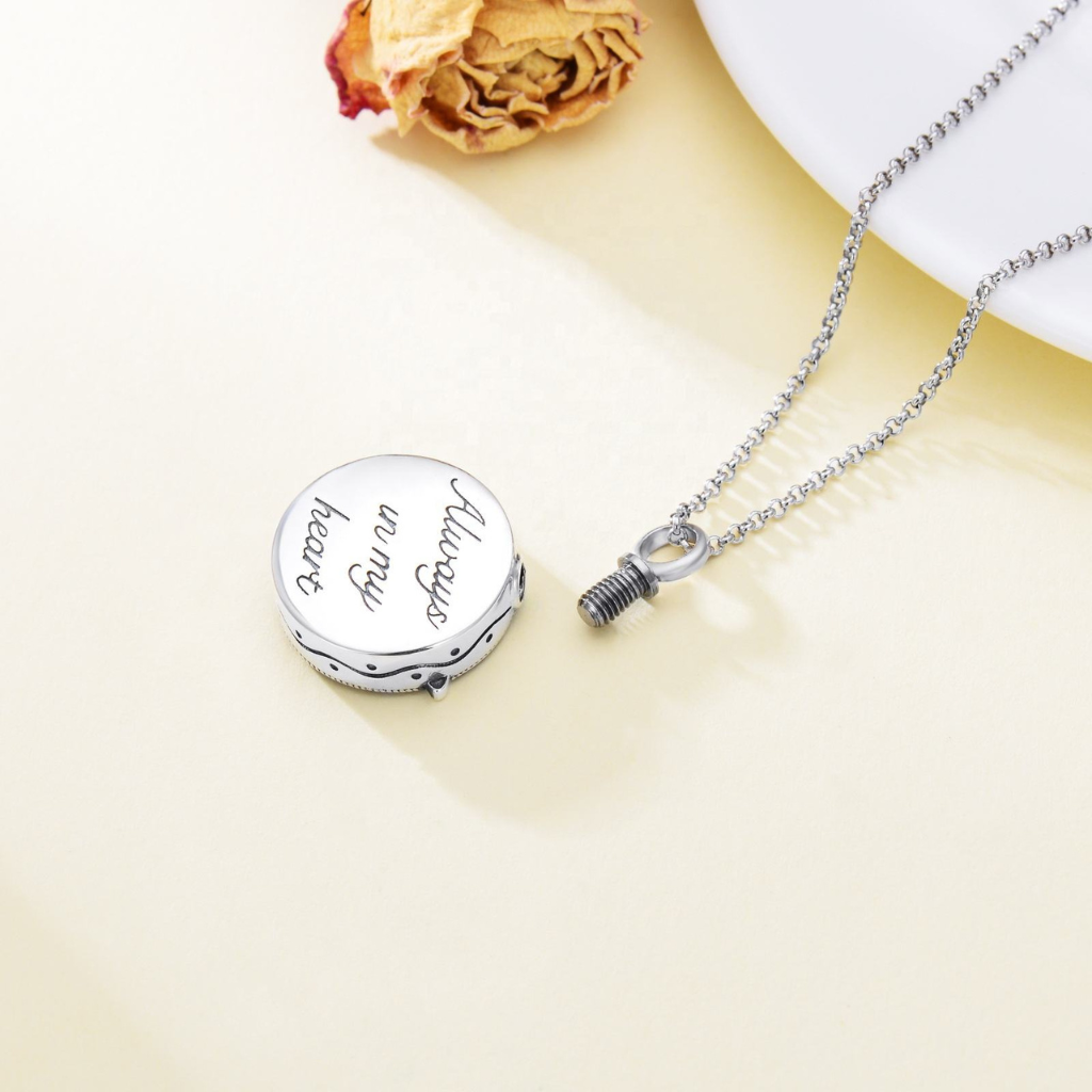 Intricate Butterfly Cremation Necklace Sterling Silver