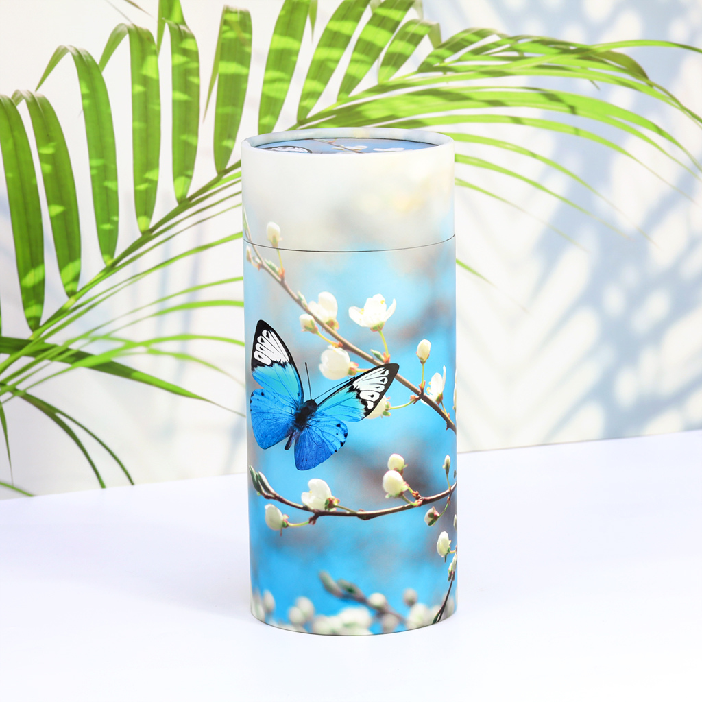 Blue Butterfly Paper Scattering Tube