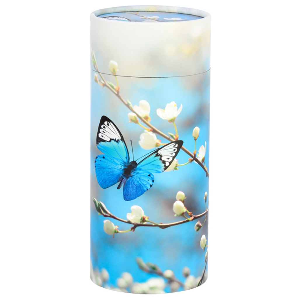 Blue Butterfly Paper Scattering Tube