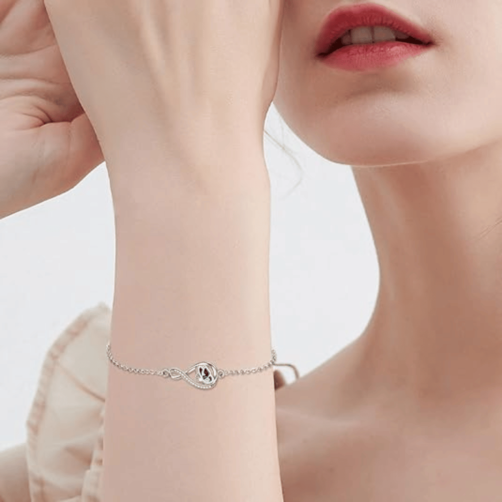 Butterfly Infinity Cremation Bracelet Sterling Silver