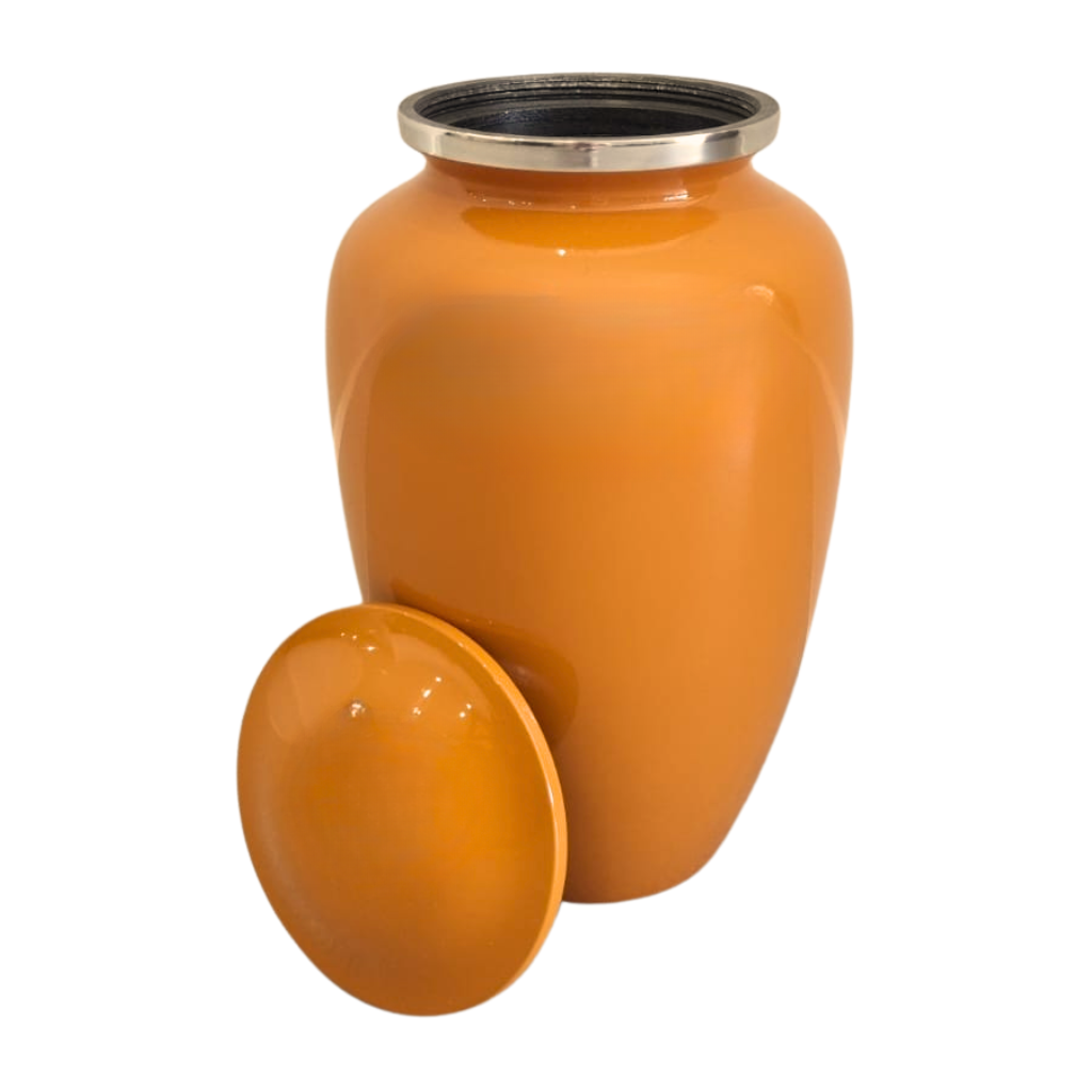 Orange Aluminium Urn