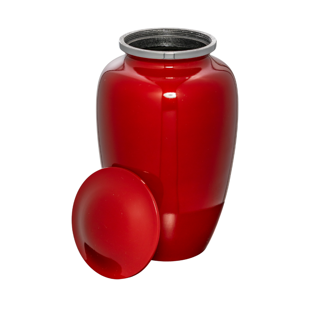 Red Aluminium Urn