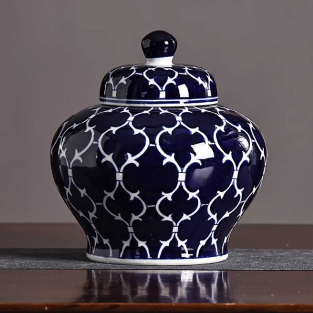 Blue Porcelain Cremation Urn
