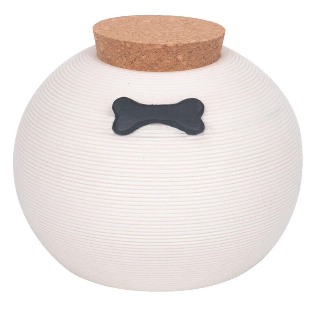 Textured Bone White Medium Ceramic Urn