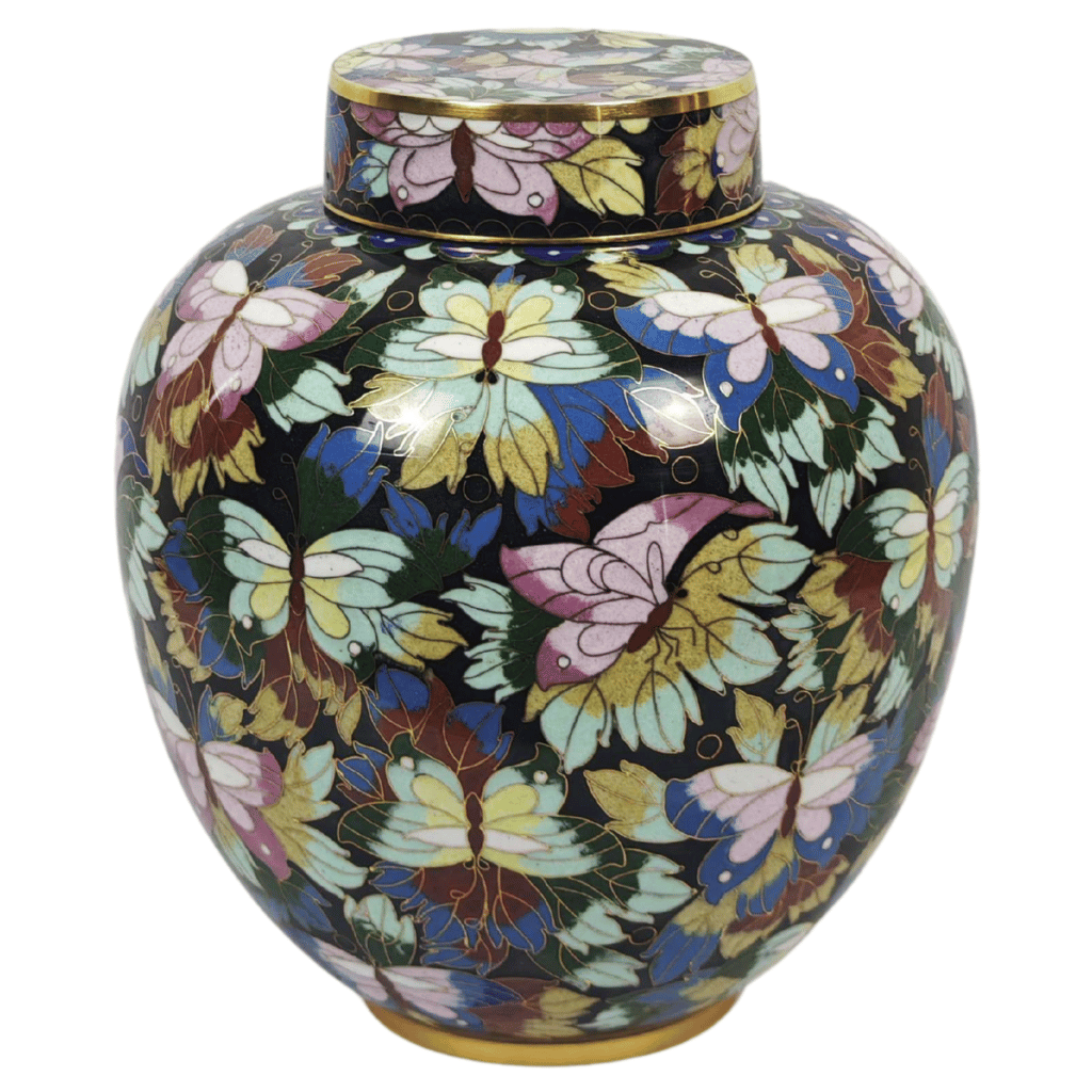 Butterfly Cloisonne Urn