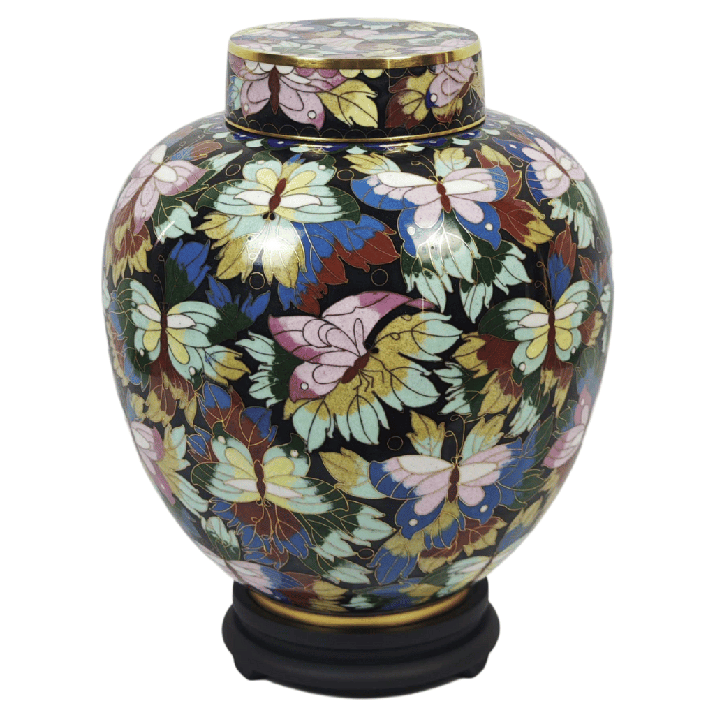 Butterfly Cloisonne Urn