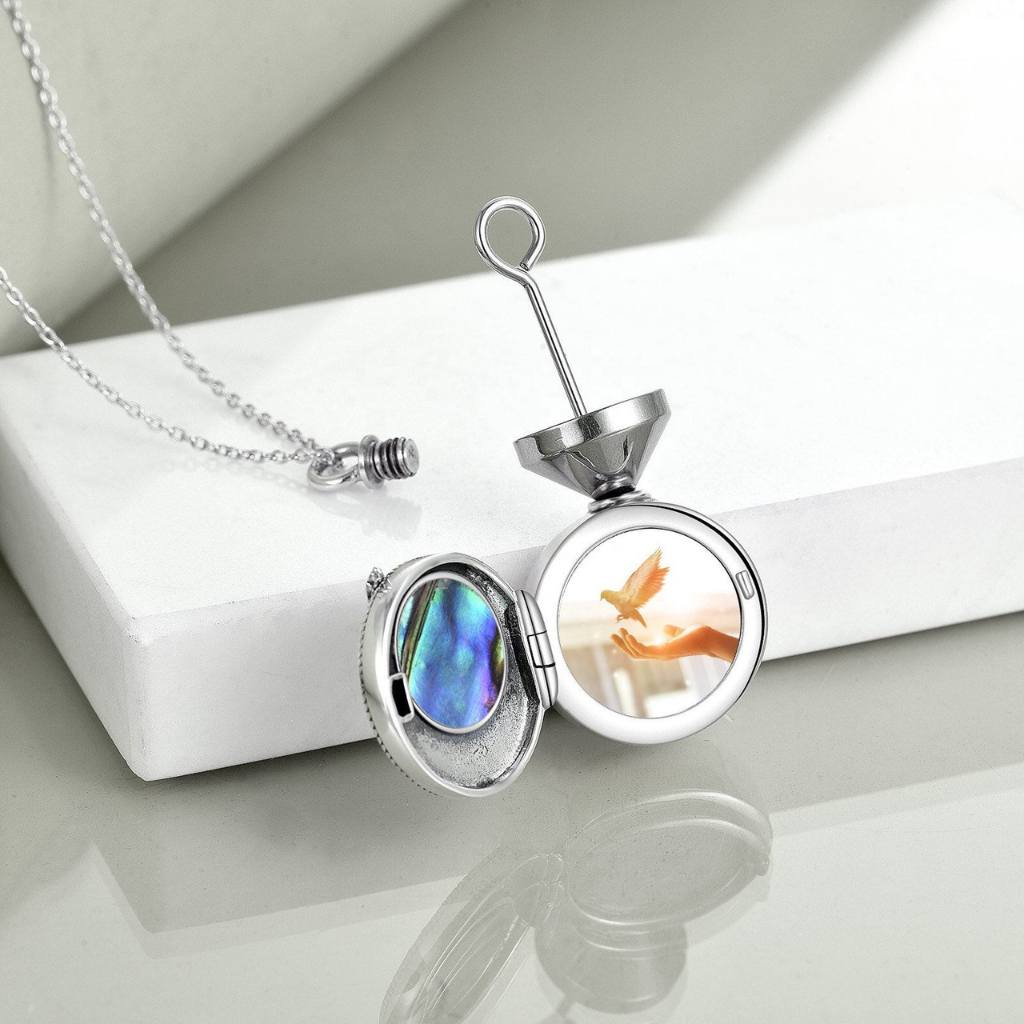 Hummingbird Cremation Locket Sterling Silver