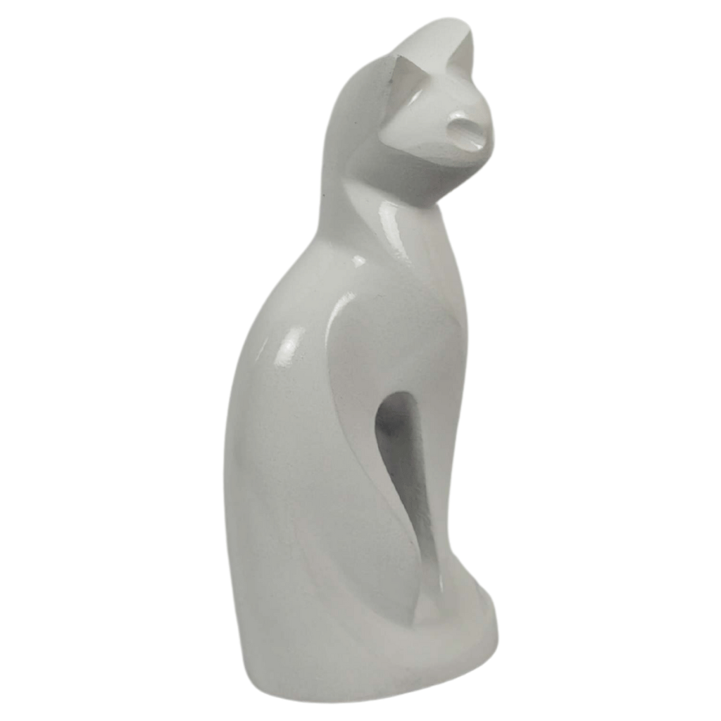 White Cat Aluminium Keepsake Cremation Urn