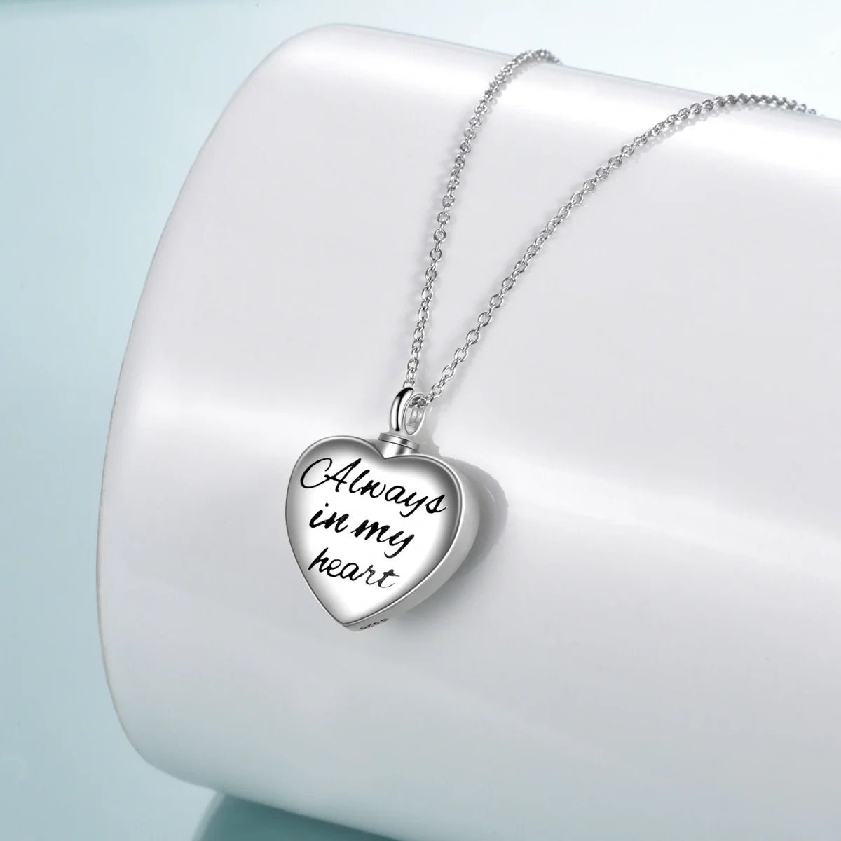 Gold Elephant Heart Cremation Necklace Sterling Silver