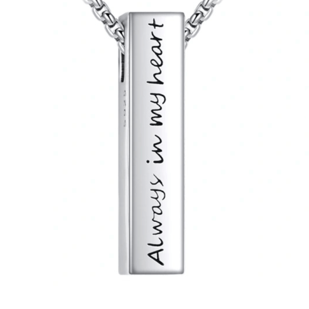 Opal Rectangle Cremation Necklace Sterling Silver