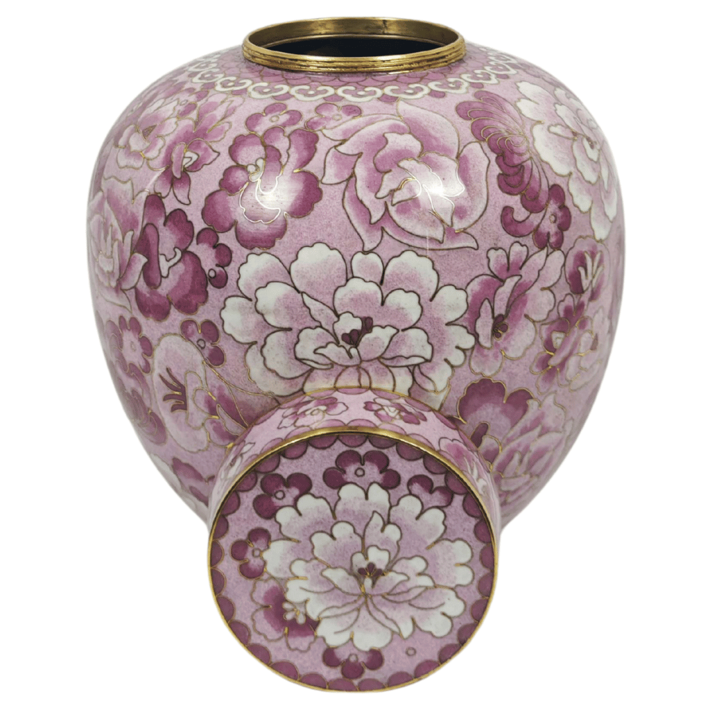 Floral Pink Cloisonne Urn