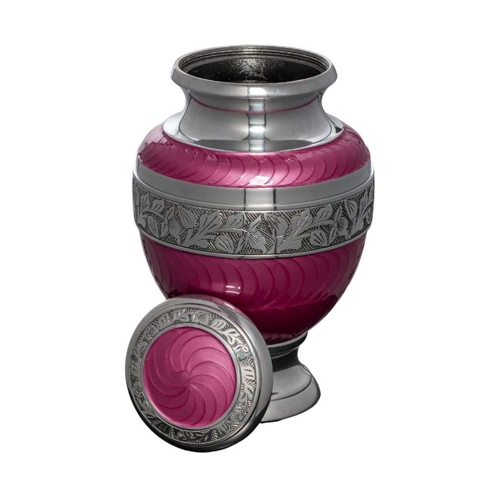 Pearl Overlay Elevated Purple Aluminium Urn