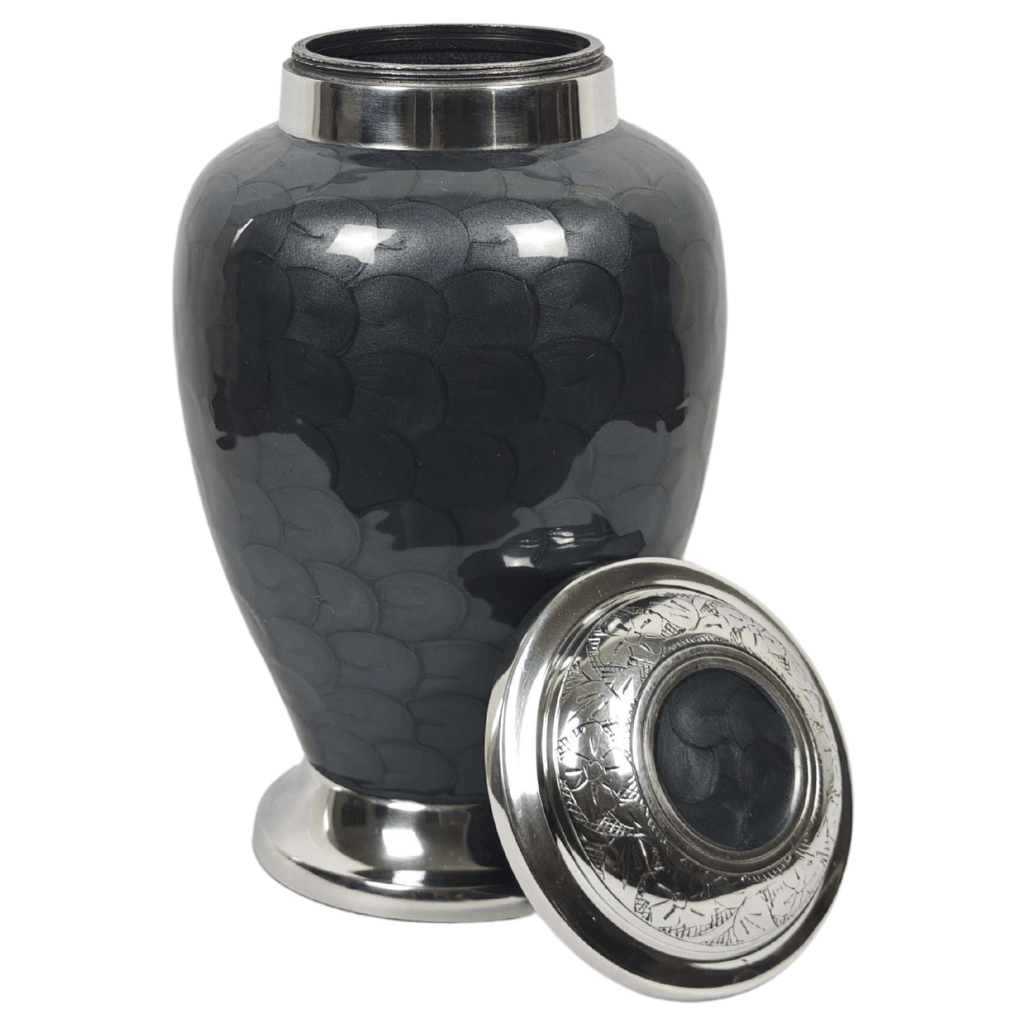Grey Pearl Aluminium Cremation Urn