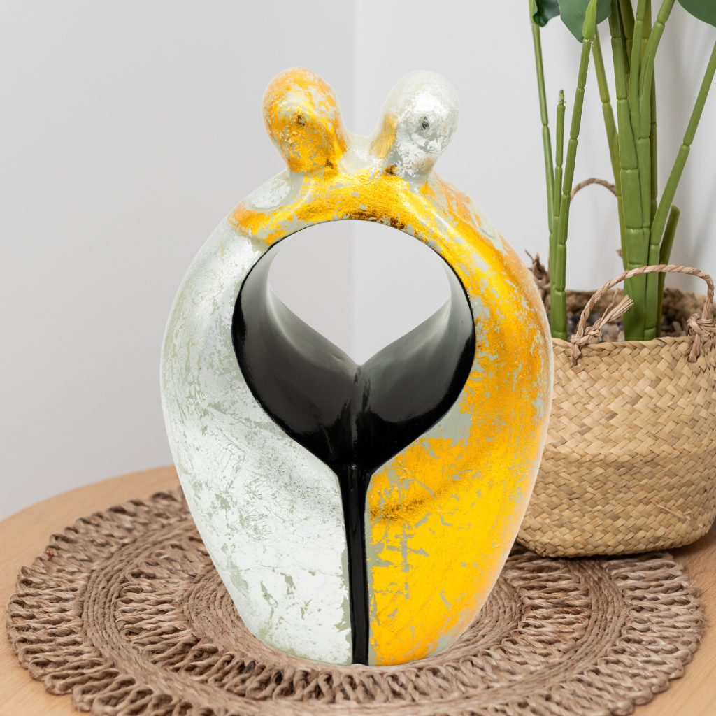 Silver Gold Embrace Companion Aluminium Urn