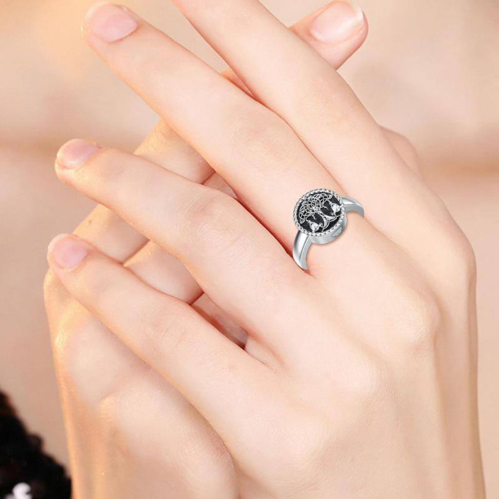 Tree Cremation Ring Sterling Silver