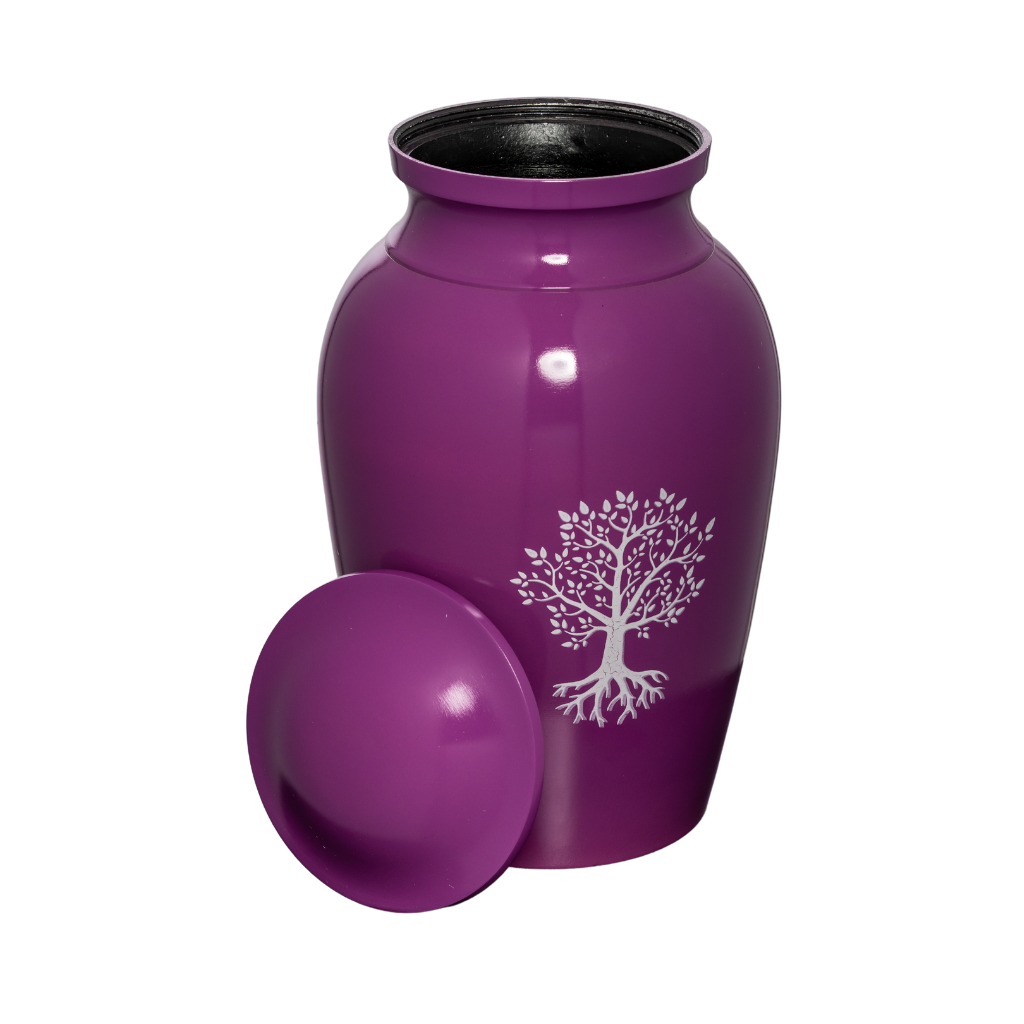 Tree Purple Aluminium Urn