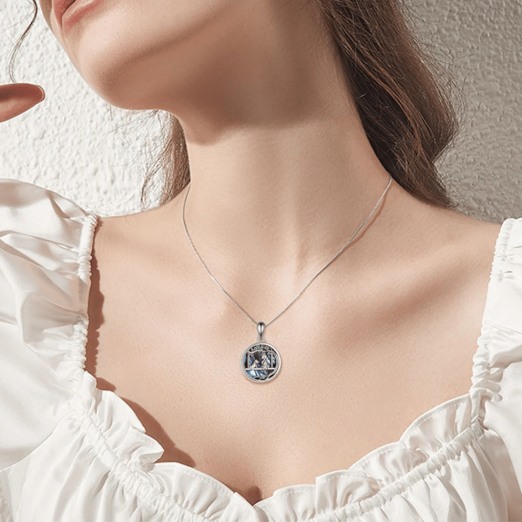 Abalone Shell Dog Cremation Necklace Sterling Silver