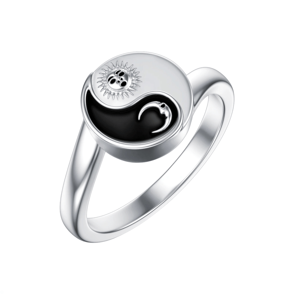 Yin Yang Cremation Ring Sterling Silver
