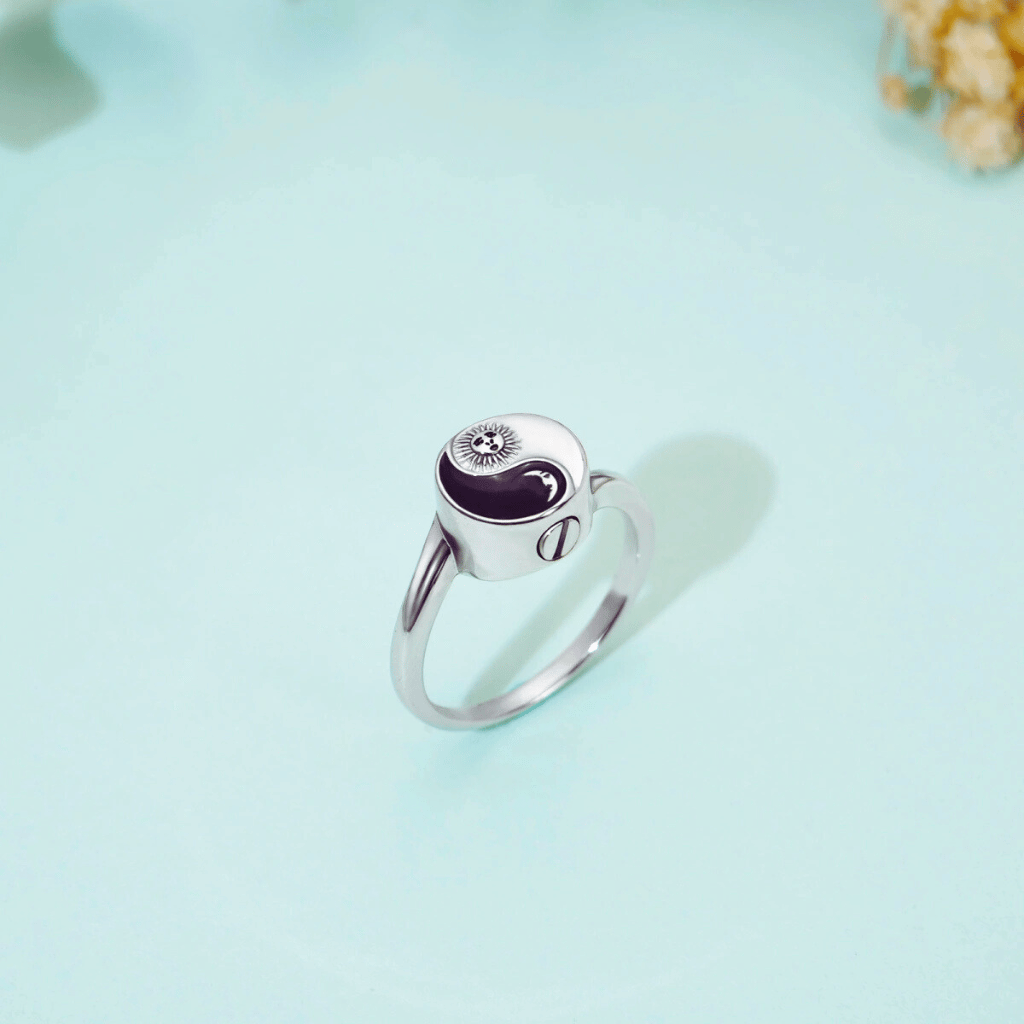 Yin Yang Cremation Ring Sterling Silver