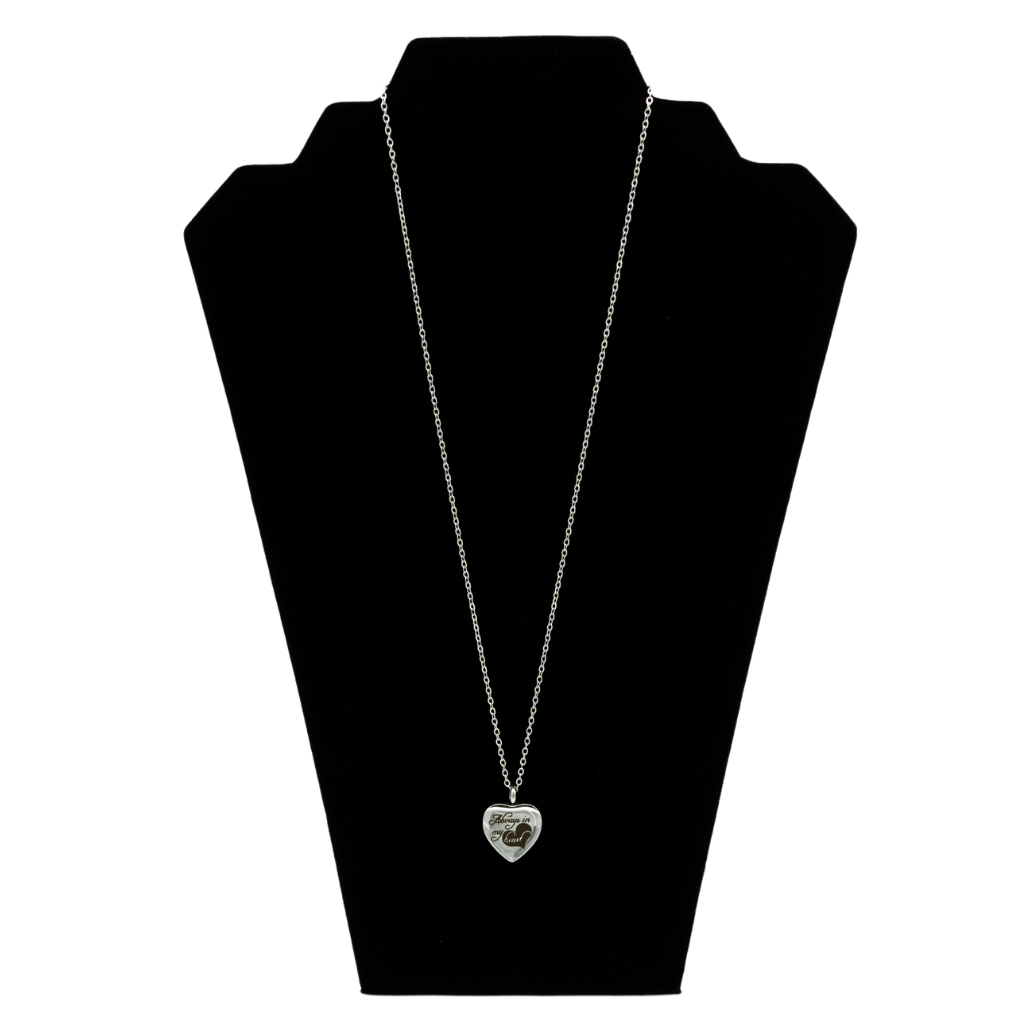 Always In My Heart Cremation Necklace Stainless Steel