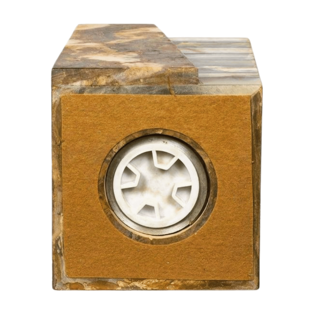 Layered Blue Stone Marble Cremation Urn
