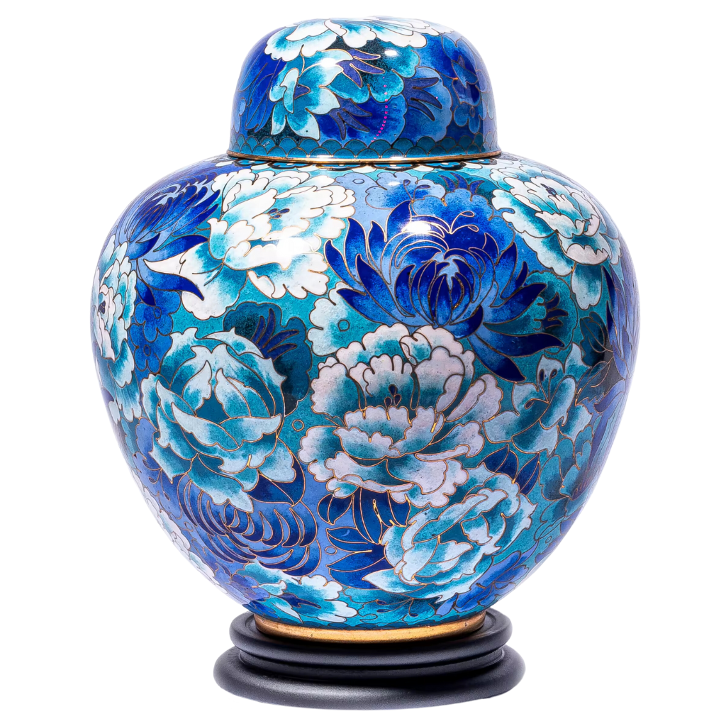 Blue Floral Cloisonné Urn