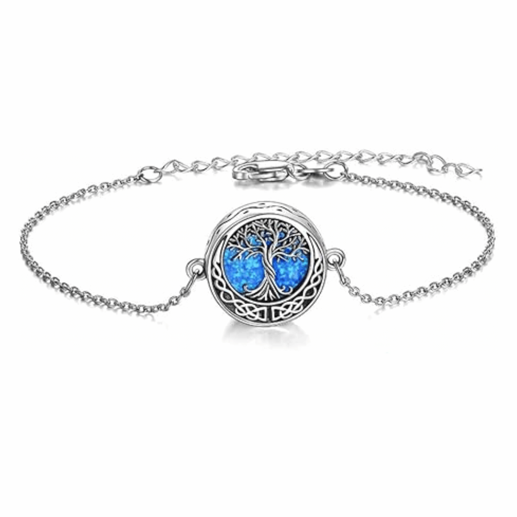 Blue Tree Cremation Bracelet Sterling Silver