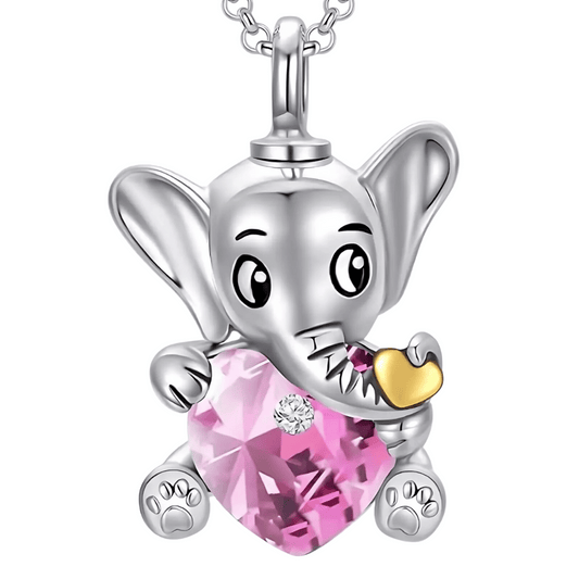 Elephant Cremation Necklace Sterling Silver