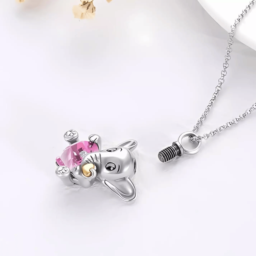 Elephant Cremation Necklace Sterling Silver