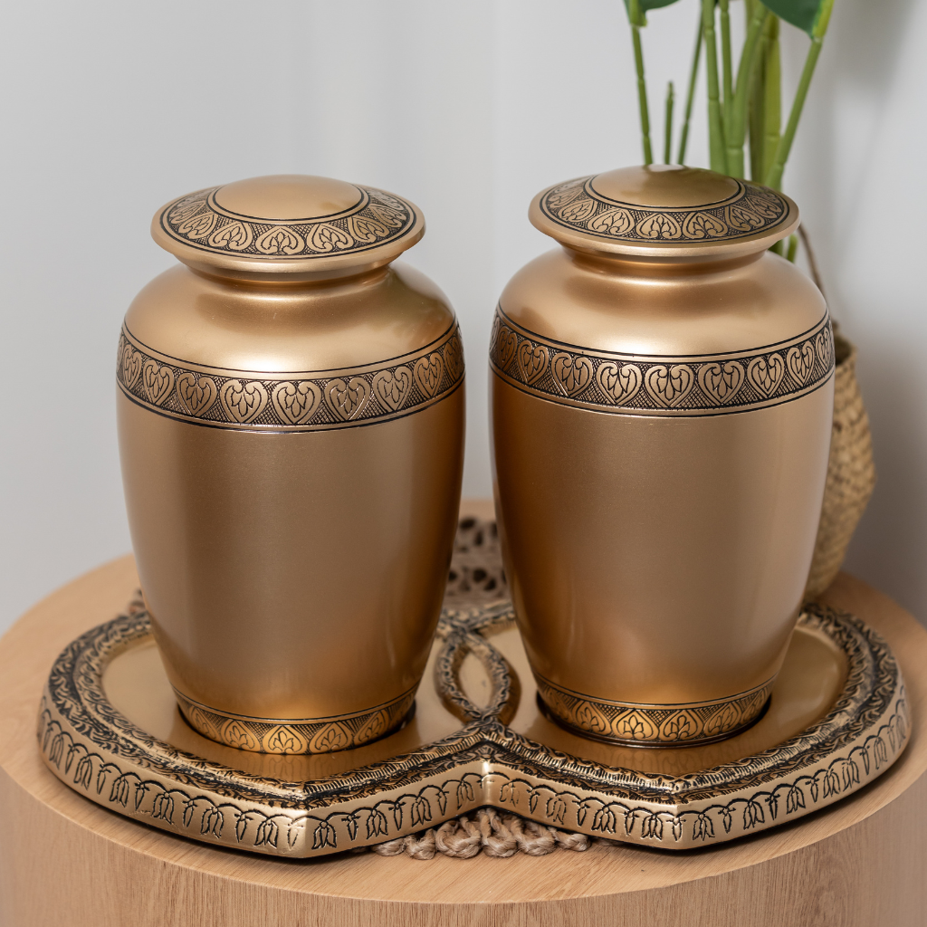Bronze Hearts Double Urn Stand