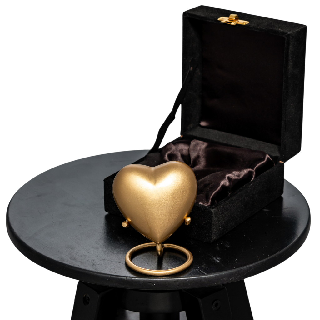 Bronze Heart Aluminium Keepsake Urn D2