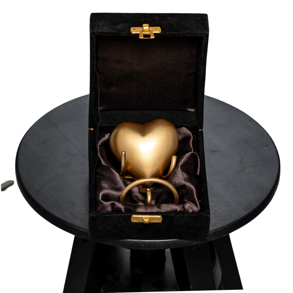 Bronze Heart Aluminium Keepsake Urn D2