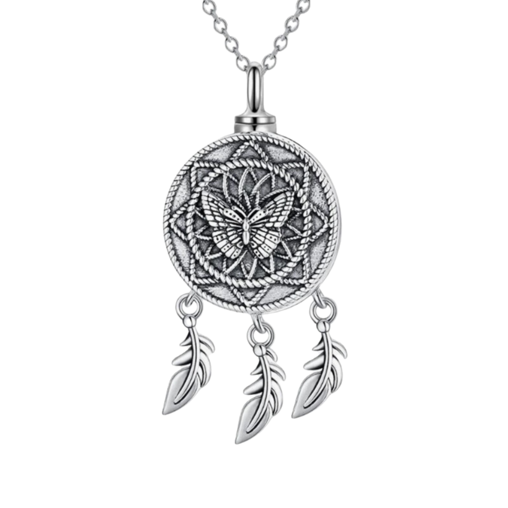 Butterfly Dreamcatcher Necklace Sterling Silver