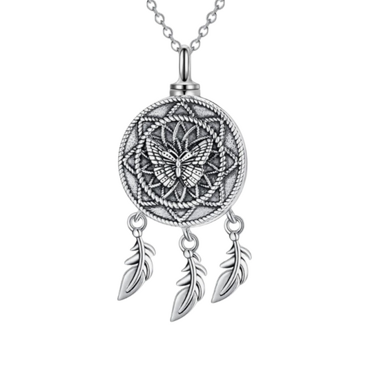Butterfly Dreamcatcher Necklace Sterling Silver