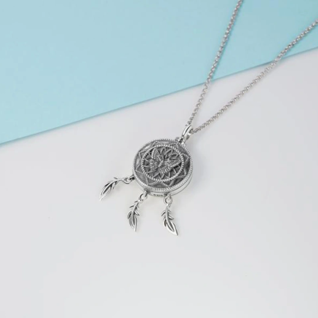 Butterfly Dreamcatcher Necklace Sterling Silver