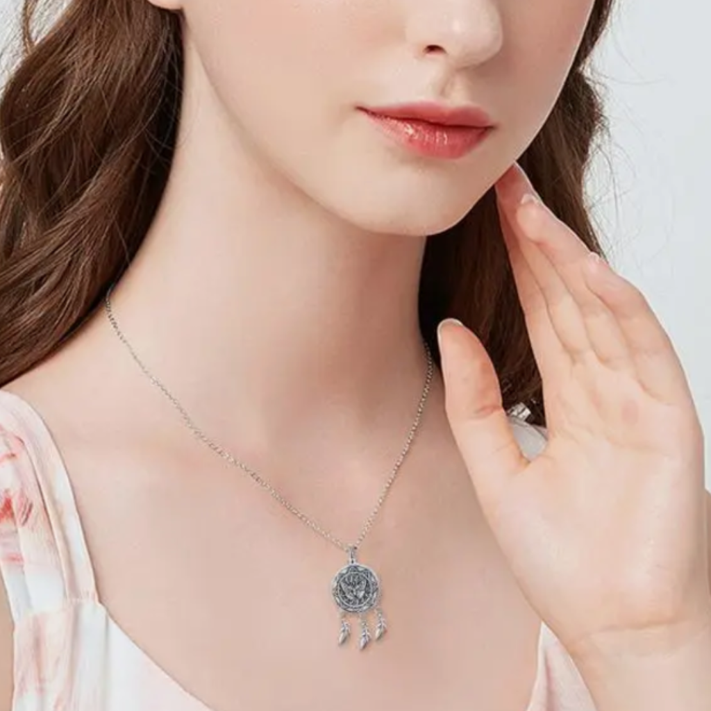 Butterfly Dreamcatcher Necklace Sterling Silver