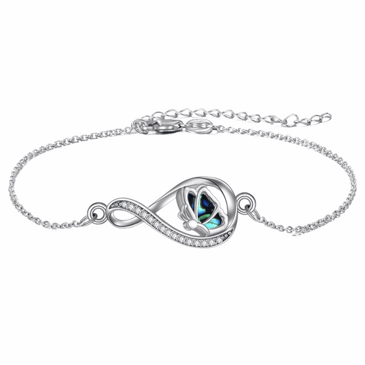 Butterfly Infinity Cremation Bracelet Sterling Silver
