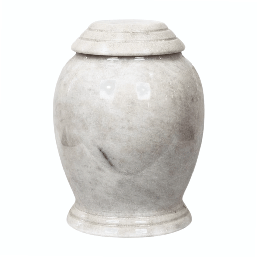 White Classic Marble Cremation Urn