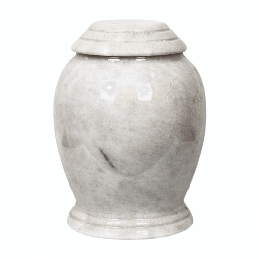 White Classic Marble Cremation Urn