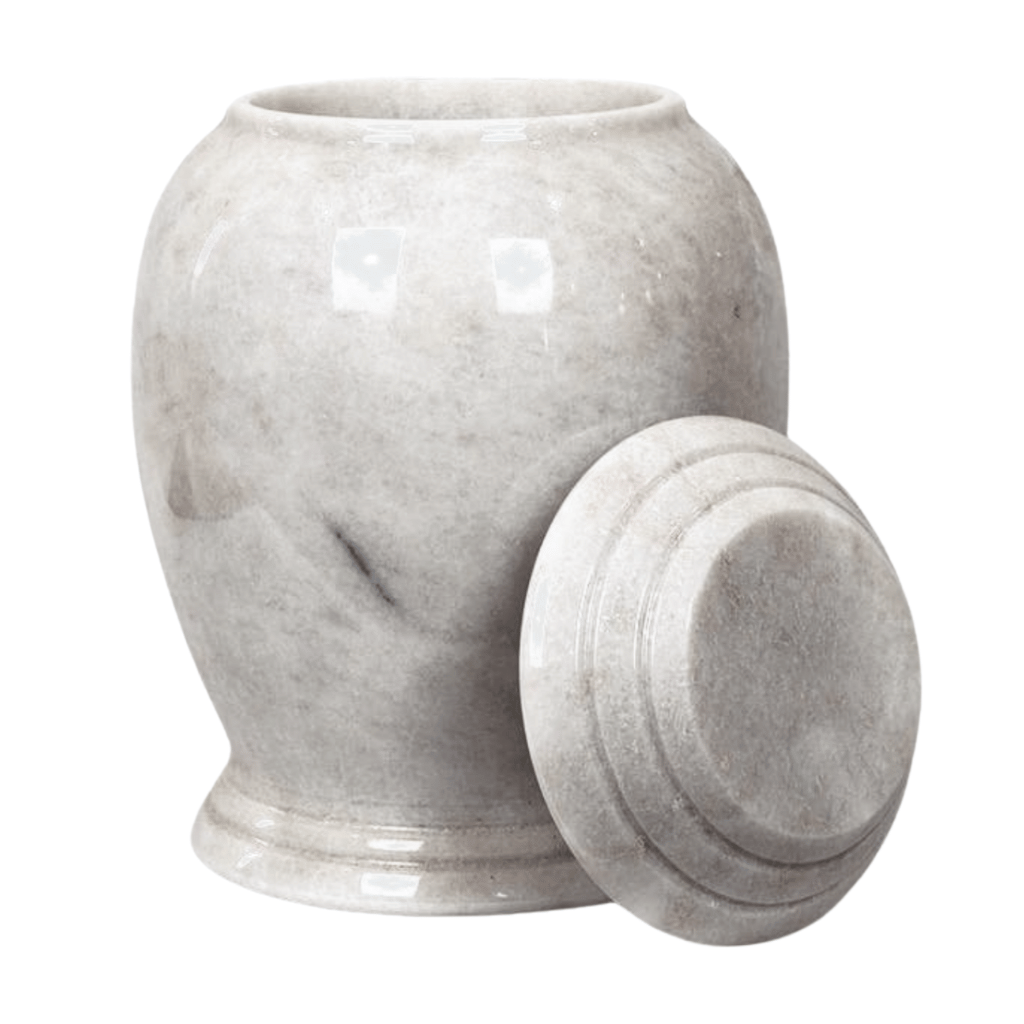 White Classic Marble Cremation Urn