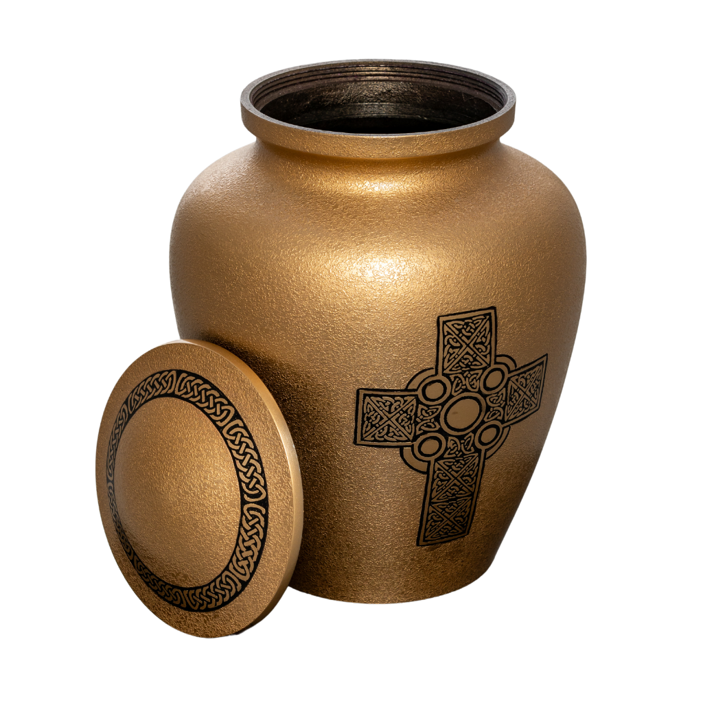 Runic Cross Bronze Aluminium Urn