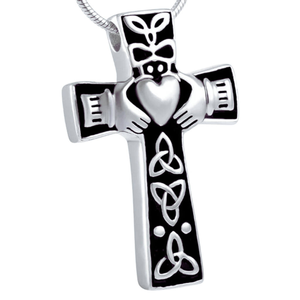 Runic Cross Cremation Necklace Stainless Steel