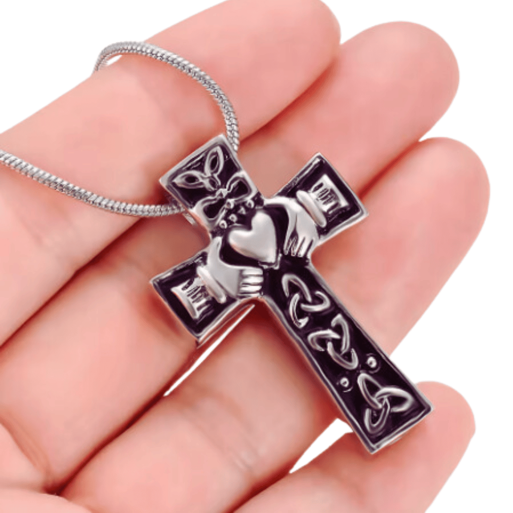 Runic Cross Cremation Necklace Stainless Steel