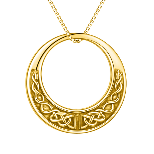Runic Oval Cremation Necklace Gold Vermeil