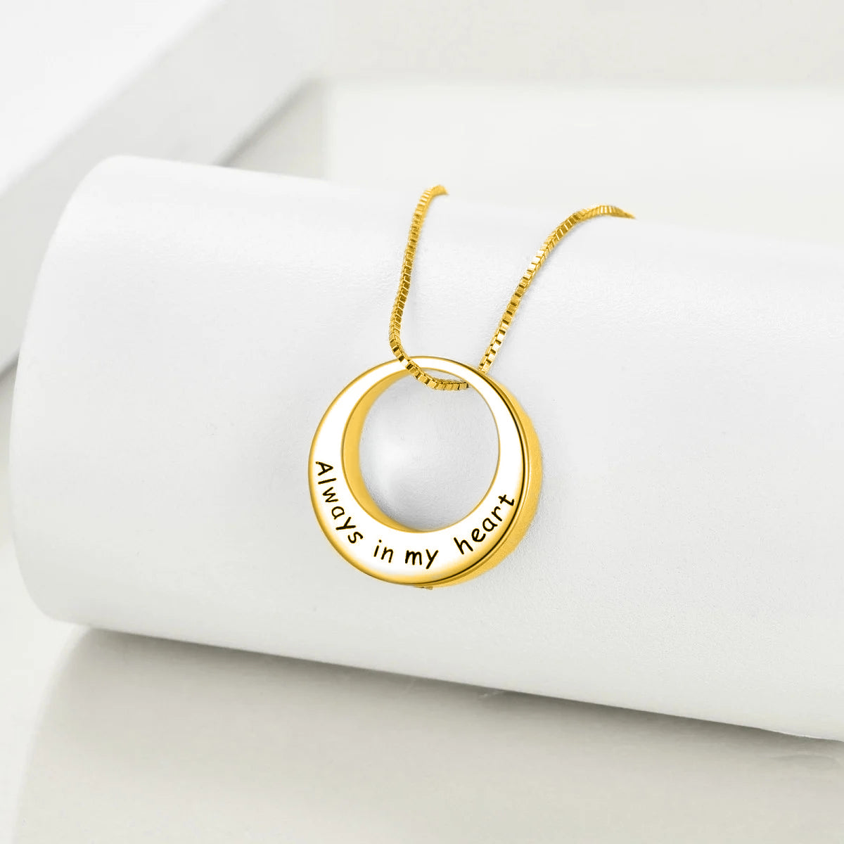 Runic Oval Cremation Necklace Gold Vermeil