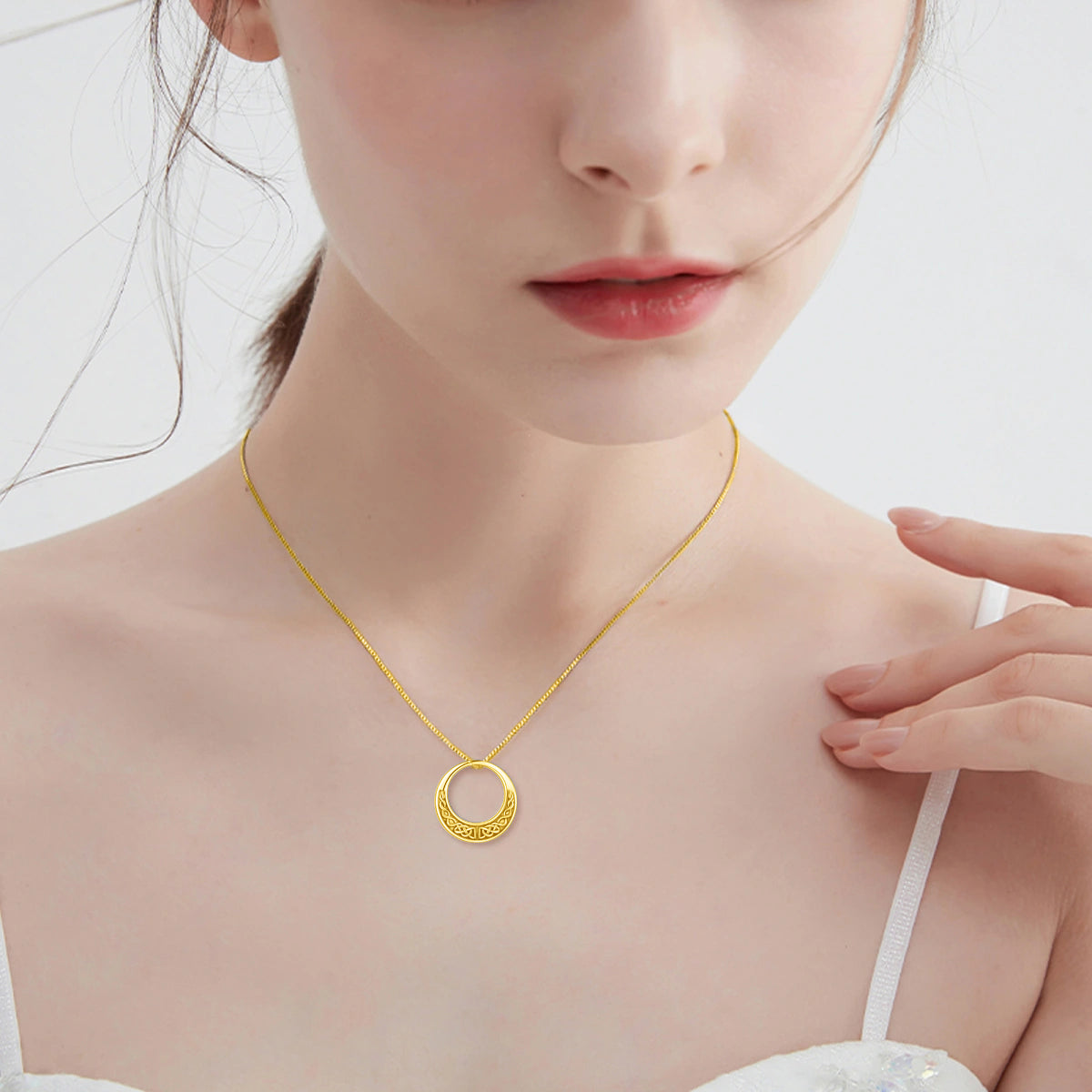 Runic Oval Cremation Necklace Gold Vermeil