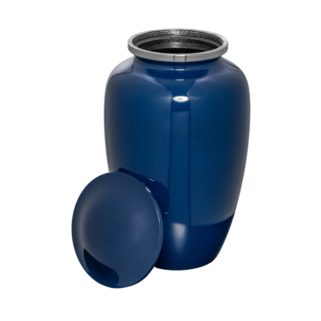 Blue Aluminium Urn