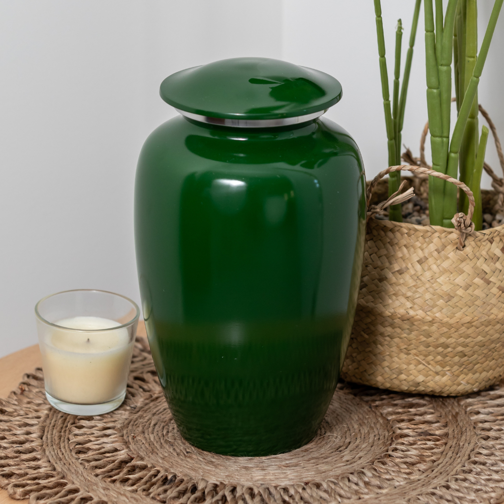 Green Aluminium Urn