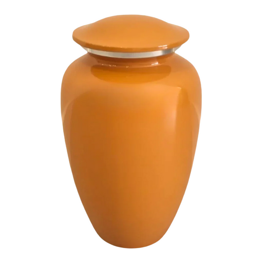 Orange Aluminium Urn